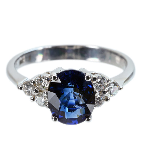 【中古】K18WG SAPPHIRE RING サファイアリング S2.295ct D0.30ct 3.9g #12.5