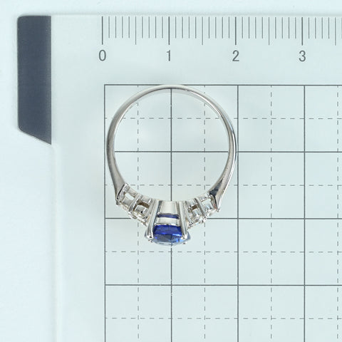 [Pre-owned] K18WG SAPPHIRE RING Sapphire ring S2.295ct D0.30ct 3.9g #12.5 