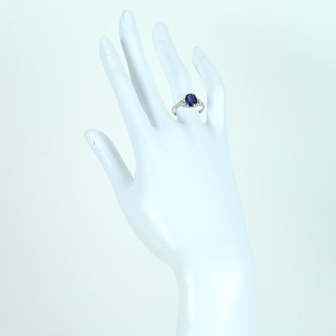 [Pre-owned] K18WG SAPPHIRE RING Sapphire ring S2.295ct D0.30ct 3.9g #12.5 