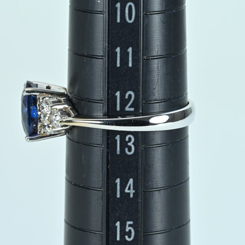 [Pre-owned] K18WG SAPPHIRE RING Sapphire ring S2.295ct D0.30ct 3.9g #12.5 