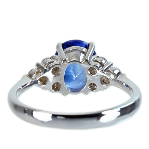 [Pre-owned] K18WG SAPPHIRE RING Sapphire ring S2.295ct D0.30ct 3.9g #12.5 