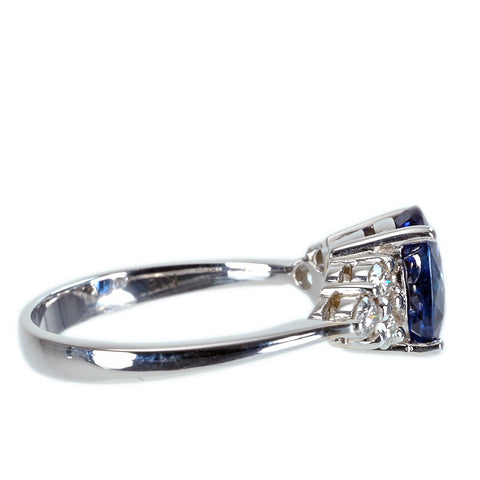 [Pre-owned] K18WG SAPPHIRE RING Sapphire ring S2.295ct D0.30ct 3.9g #12.5 