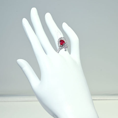 【中古】K18WG NO HEAT RUBY RING モザンビーク産非加熱ルビーリング R2.04ct Pink Diamond 0.252ct FLP I1 D0.57ct GRS鑑別書 CGLソーティング 6.2g #14