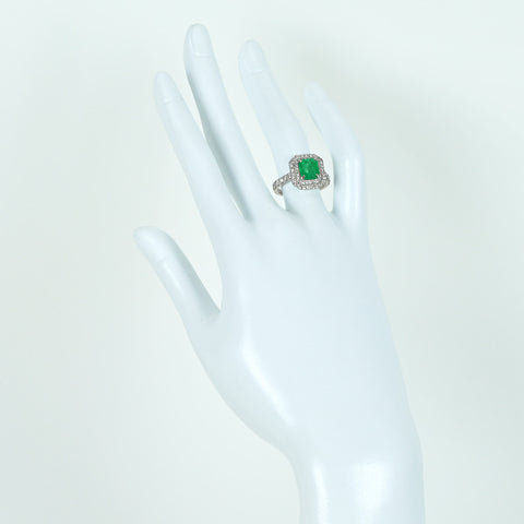 [Used] PT900 Emerald Ring, E1.665ct, D0.93ct, Nihon Hokyo Sorting, 6.6g, #12 