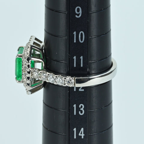 [Used] PT900 Emerald Ring, E1.665ct, D0.93ct, Nihon Hokyo Sorting, 6.6g, #12 