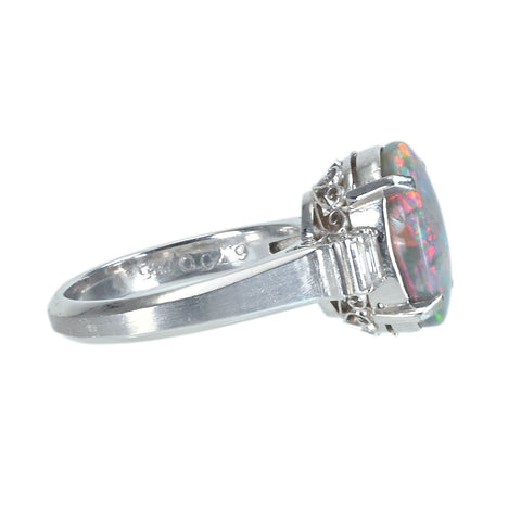 [Used] PT900 BLACK OPAL Black Opal Ring, 6.70ct Bore, 0.185ct Drill, 7.2g, #13 