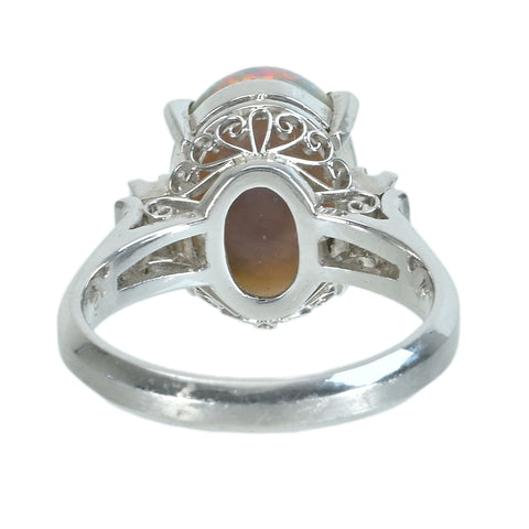 [Used] PT900 BLACK OPAL Black Opal Ring, 6.70ct Bore, 0.185ct Drill, 7.2g, #13 