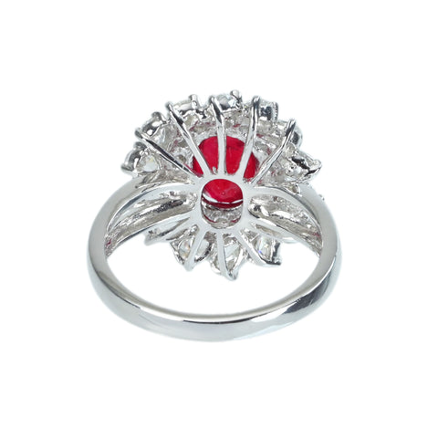 Pre-owned 18K White Gold Ruby Ring, Unheated Ruby from Mozambique, 2.05ct R, 1.62ct D, GRS Certificate, 6.2g 