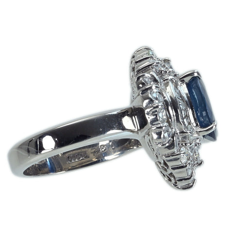 【中古】PT900 SAPPHIREサファイアリング S2.90ct D1.32ct　ソ　14.4g #10
