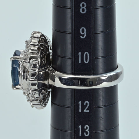 【中古】PT900 SAPPHIREサファイアリング S2.90ct D1.32ct　ソ　14.4g #10
