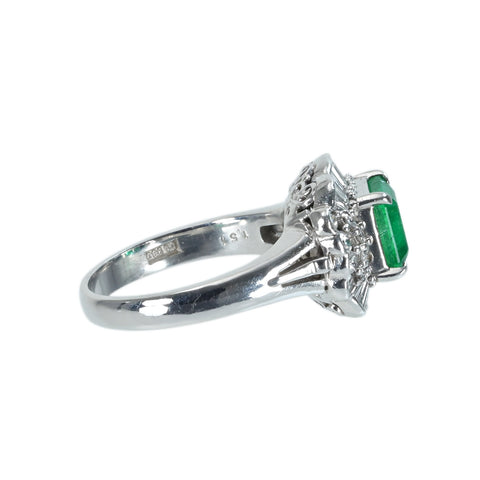 【中古】PT900 EMERALD RING エメラルドリング E1.51ct D0.69ct 9.7g #12
