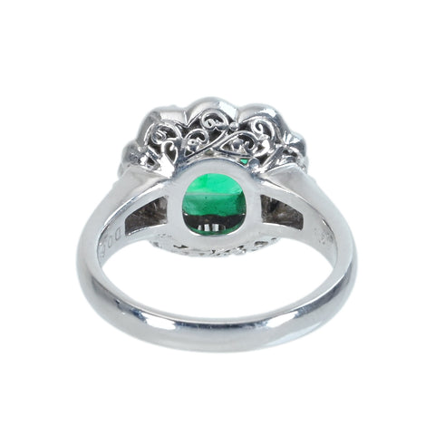 【中古】PT900 EMERALD RING エメラルドリング E1.51ct D0.69ct 9.7g #12