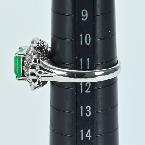 【中古】PT900 EMERALD RING エメラルドリング E1.51ct D0.69ct 9.7g #12