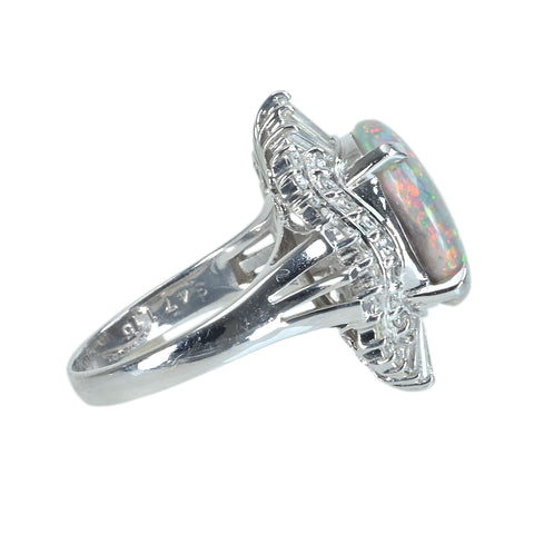 [Used] PT900 BLACK OPAL Black Opal Ring, BO 3.47ct, D 1.16ct, 10.3g, #12 