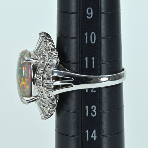 [Used] PT900 BLACK OPAL Black Opal Ring, BO 3.47ct, D 1.16ct, 10.3g, #12 