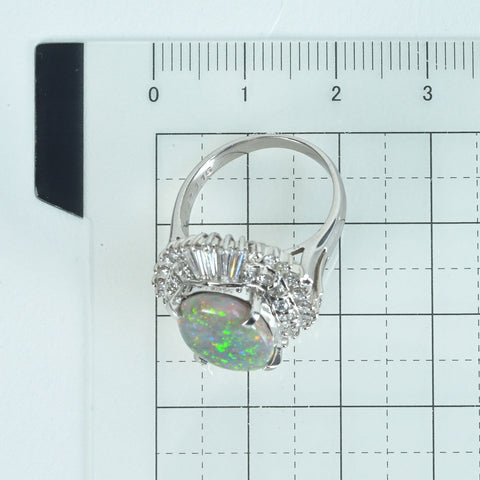 [Used] PT900 BLACK OPAL Black Opal Ring, BO 3.47ct, D 1.16ct, 10.3g, #12 