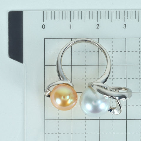 【中古】K18WG SOUTH SEA PEARL南洋パールリング 11.2mm 9.9mm D0.08ct 9.7g #13