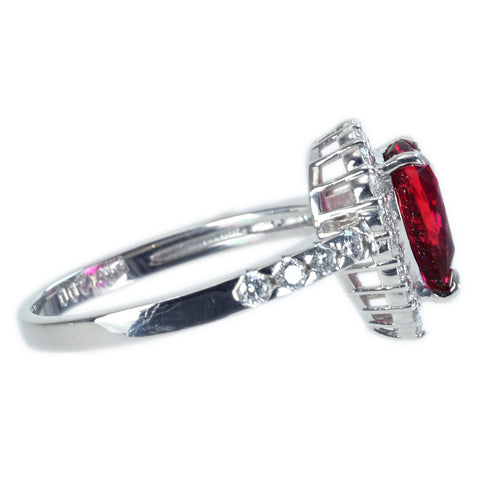 【中古】PT900 NO HEAT RUBY RING 非加熱ルビーリング R2.00ct D0.45ct Pigeon Blood AIGS鑑別書 4.6g #12