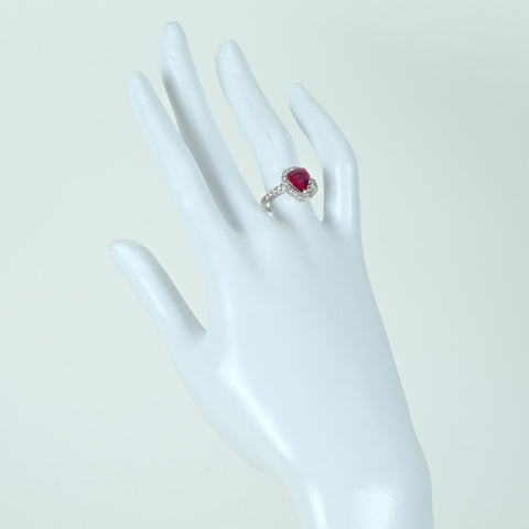 【中古】PT900 NO HEAT RUBY RING 非加熱ルビーリング R2.00ct D0.45ct Pigeon Blood AIGS鑑別書 4.6g #12