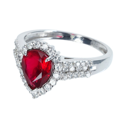 Pre-owned 18K White Gold Ruby Ring, Unheated Mozambique Ruby, 2.00ct, D0.47ct, GRS Certificate, 3.9g, #14 