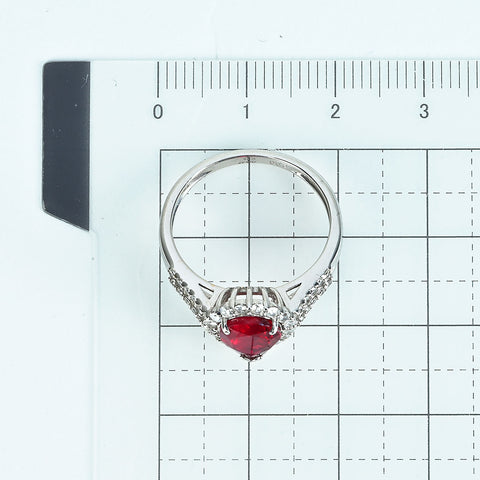 Pre-owned 18K White Gold Ruby Ring, Unheated Mozambique Ruby, 2.00ct, D0.47ct, GRS Certificate, 3.9g, #14 