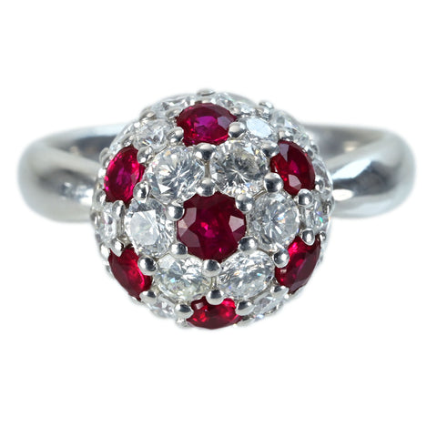 【中古】PT900 RUBY RING ルビー・ダイヤモンドリング R0.88ct D1.70ct 8.8g #11