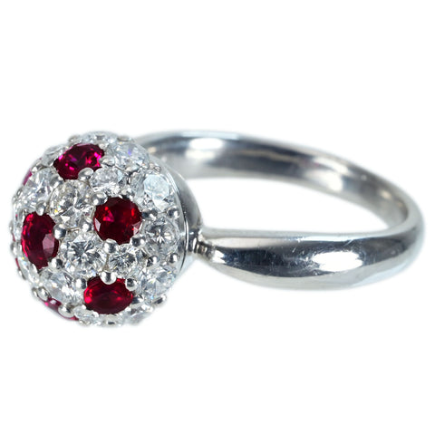 【中古】PT900 RUBY RING ルビー・ダイヤモンドリング R0.88ct D1.70ct 8.8g #11