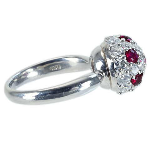 【中古】PT900 RUBY RING ルビー・ダイヤモンドリング R0.88ct D1.70ct 8.8g #11