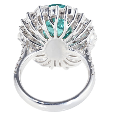 【中古】K18WG PARAIBA TOURMALINE RING パライバトルマリンリング PT3.50ct D3.66ct GRS鑑別書 11.8g #13