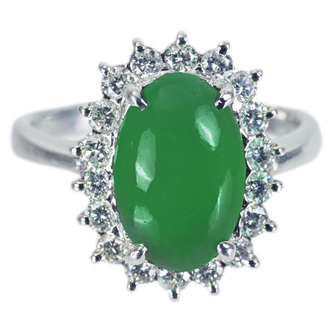 【中古】PT900 JADEITE RING ヒスイリング J4.15ct D0.69ct 9.0g #16