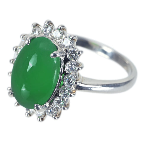 【中古】PT900 JADEITE RING ヒスイリング J4.15ct D0.69ct 9.0g #16