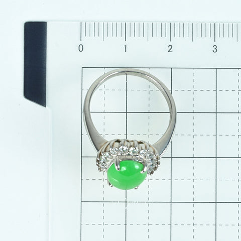 【中古】PT900 JADEITE RING ヒスイリング J4.15ct D0.69ct 9.0g #16