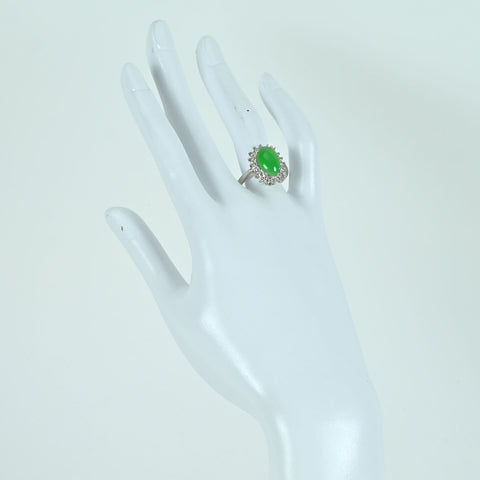 【中古】PT900 JADEITE RING ヒスイリング J4.15ct D0.69ct 9.0g #16