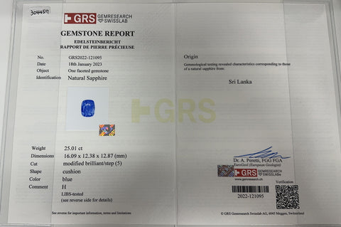 【中古】K18WG SAPPHIRE RING スリランカ産サファイアリング S25.01ct D2.73ct GRS鑑別書 16.7g #13