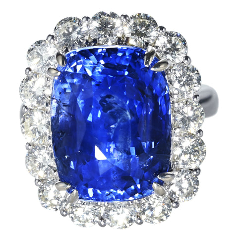 【中古】K18WG SAPPHIRE RING スリランカ産サファイアリング S25.01ct D2.73ct GRS鑑別書 16.7g #13
