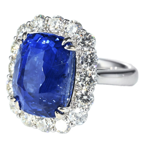 【中古】K18WG SAPPHIRE RING スリランカ産サファイアリング S25.01ct D2.73ct GRS鑑別書 16.7g #13