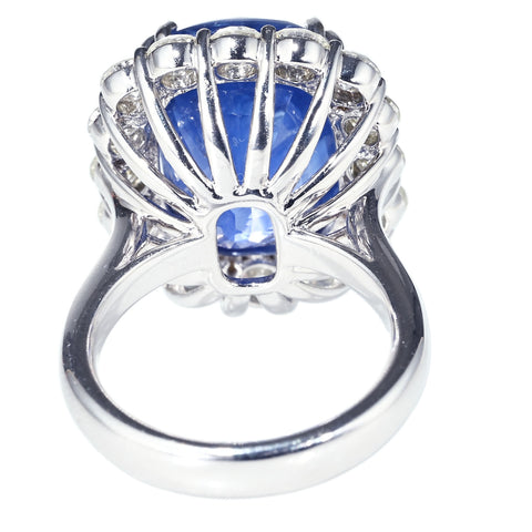 【中古】K18WG SAPPHIRE RING スリランカ産サファイアリング S25.01ct D2.73ct GRS鑑別書 16.7g #13