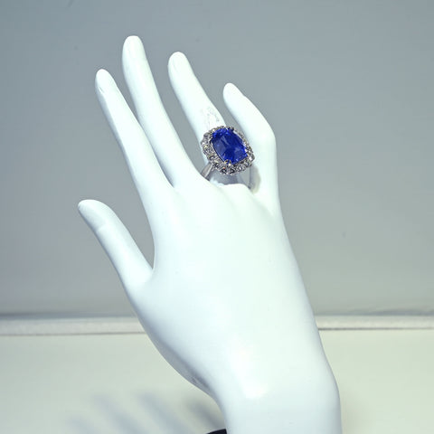【中古】K18WG SAPPHIRE RING スリランカ産サファイアリング S25.01ct D2.73ct GRS鑑別書 16.7g #13