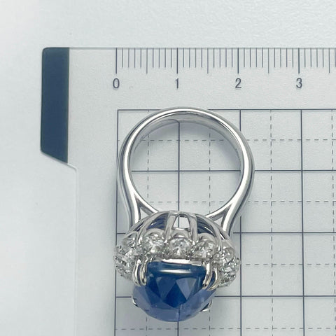 【中古】K18WG SAPPHIRE RING スリランカ産サファイアリング S25.01ct D2.73ct GRS鑑別書 16.7g #13