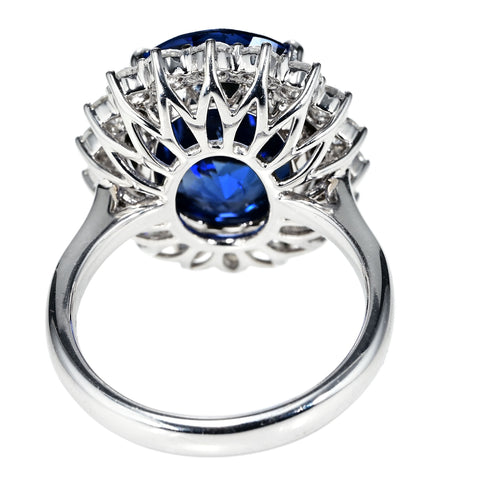 【中古】K18WG SAPPHIRE RING スリランカ産サファイヤリング S10.72ct D1.44ct GRS鑑別書 9.3g