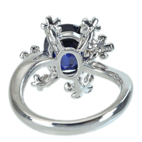 【中古】PT900 SAPPHIREサファイアリング S4.132ct D0.15ct 日宝協鑑別書 7.8g #11