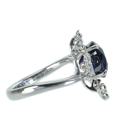 【中古】PT900 SAPPHIREサファイアリング S4.132ct D0.15ct 日宝協鑑別書 7.8g #11