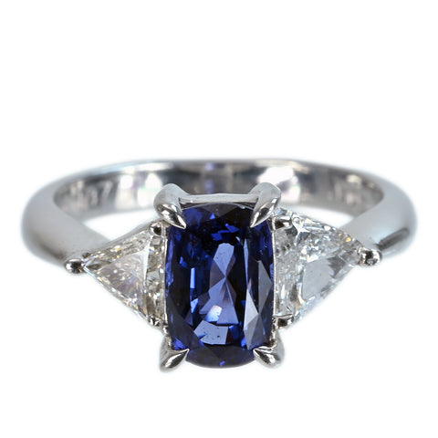 【中古】PT900 SAPPHIRE RING サファイアリング S1.877ct D0.51ct 5.6g #10.5
