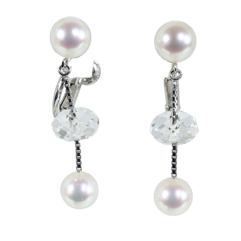 【中古】TASAKIタサキ K18WG AKOYA PEARL EARRINGS アコヤパールイアリング 6.5 - 7.0mm5.8g ONE PRICE