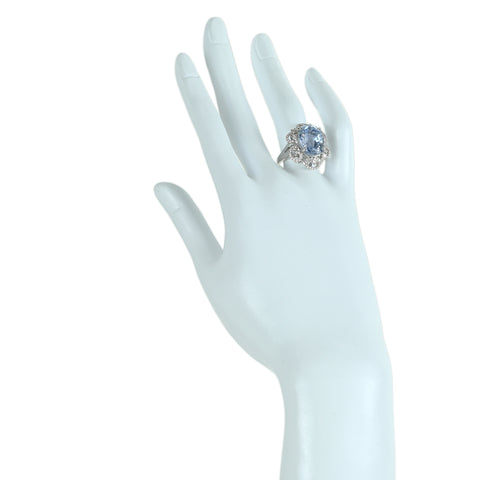 【中古】K18WG SAPPHIRE サファイアリング S13.31ct D0.55ct 日宝協ソ 8.9g #14.5