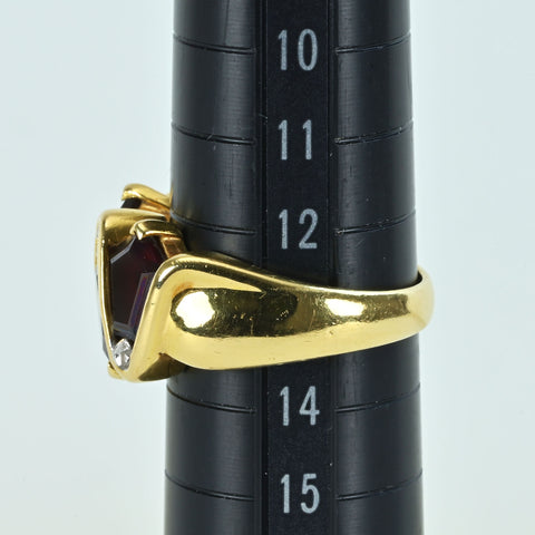 【中古】K18YG GARNETガーネットリング G5.24ct D0.05ct 7.8g #13.5
