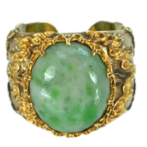 【中古】MARIO BUCCELLATIマリオ・ブチェラッティ K18/SV JADEITE RING ヒスイリング 12.6g #10.5 ONE PRICE