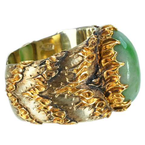 【中古】MARIO BUCCELLATIマリオ・ブチェラッティ K18/SV JADEITE RING ヒスイリング 12.6g #10.5 ONE PRICE