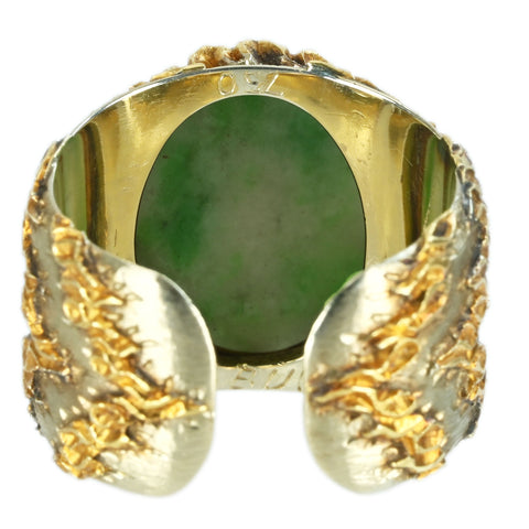 【中古】MARIO BUCCELLATIマリオ・ブチェラッティ K18/SV JADEITE RING ヒスイリング 12.6g #10.5 ONE PRICE