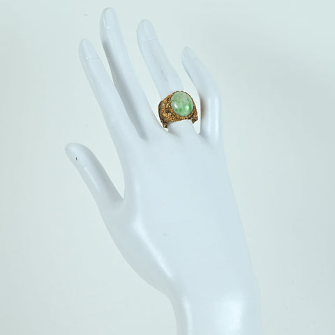 【中古】MARIO BUCCELLATIマリオ・ブチェラッティ K18/SV JADEITE RING ヒスイリング 12.6g #10.5 ONE PRICE